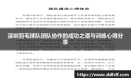 深圳羽毛球队团队协作的成功之道与训练心得分享